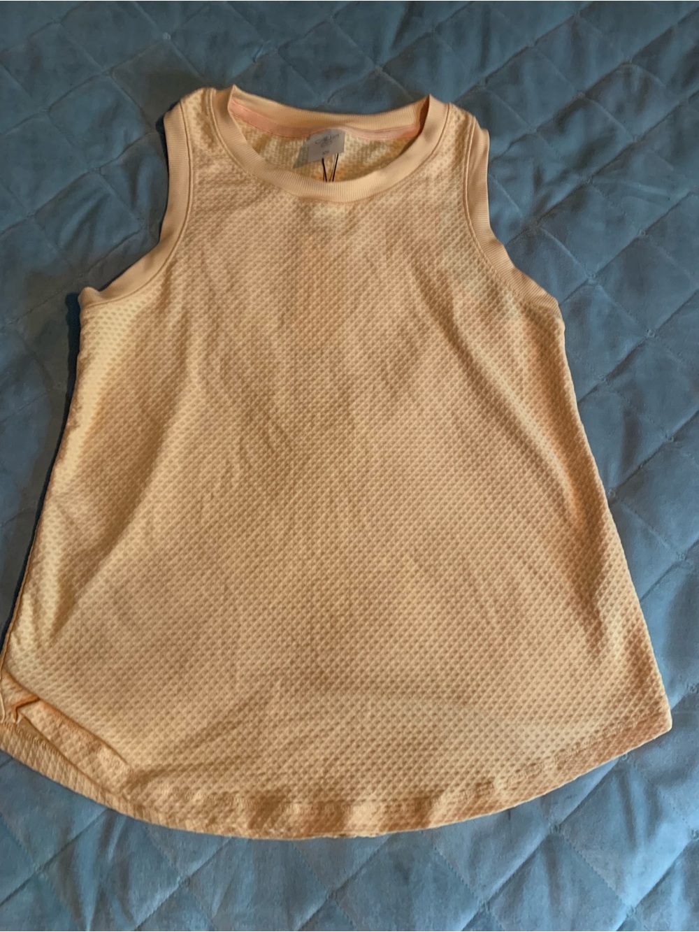 Calia Peach Textured Sleeveless Tank